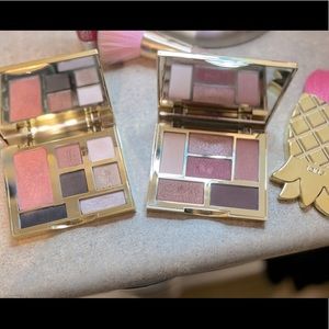 Two Tarte Shadow and cheek palettes with blusher brush